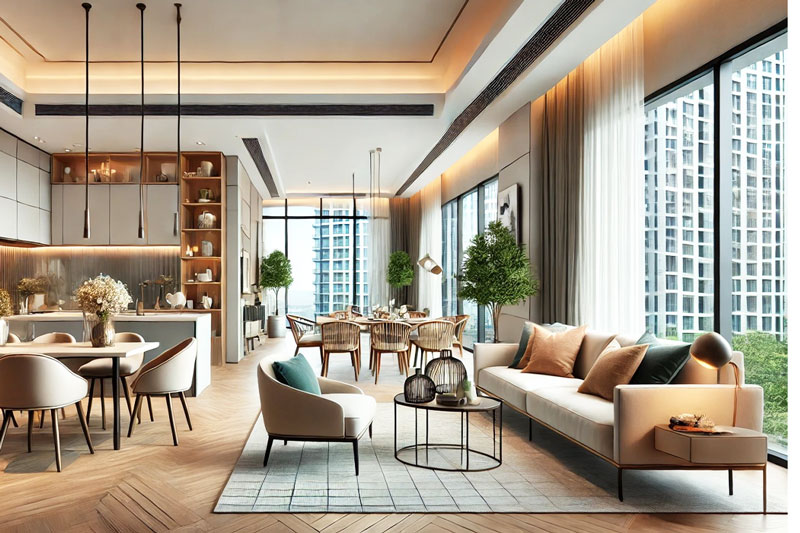  Ý tưởng thiết kế không gian mở trong căn hộ giúp các khu vực chức năng trong nhà
