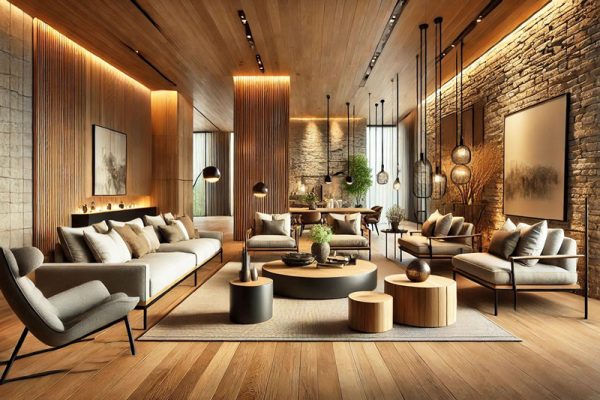Sử dụng chất liệu tự nhiên trong nội thất giúp không gian thêm gần gũi và ấm áp và còn bền vững với thời gian
