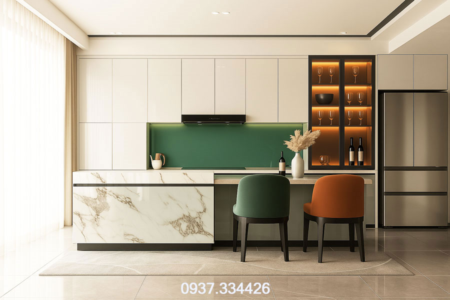 tủ bếp Acrylic đẹp hiện đại