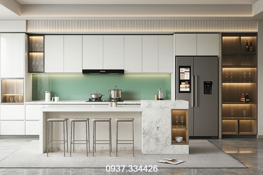 tủ bếp Acrylic đẹp hiện đại