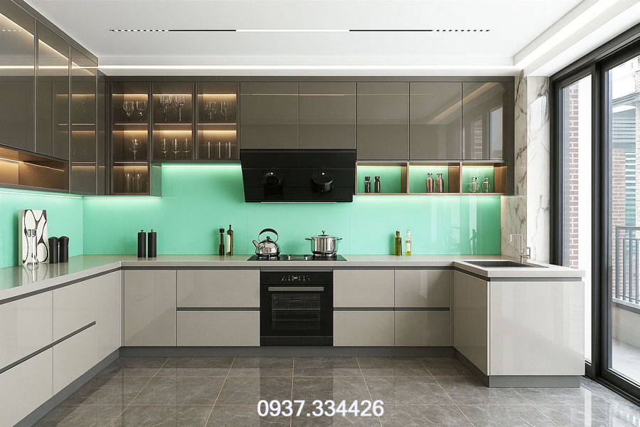 tủ bếp Acrylic đẹp hiện đại