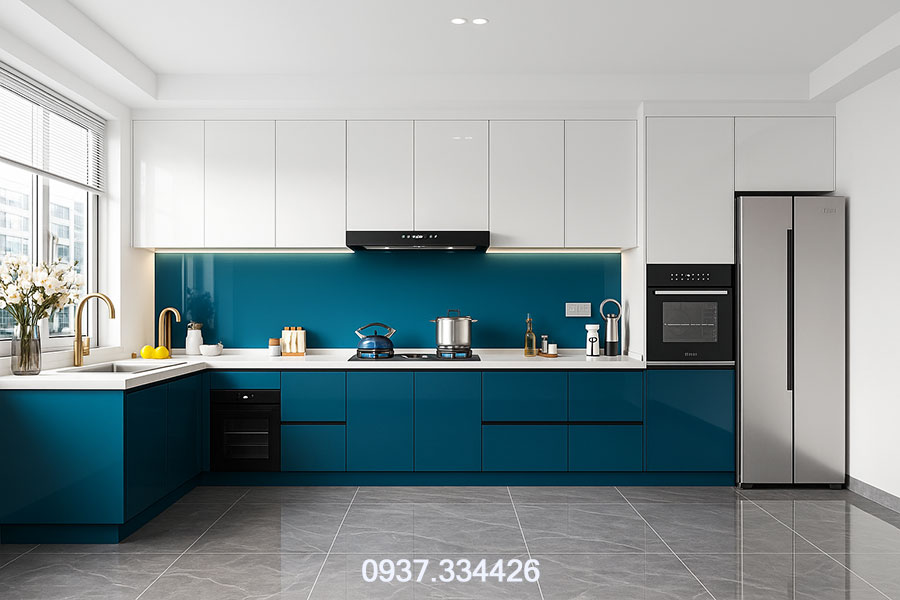 tủ bếp Acrylic đẹp hiện đại