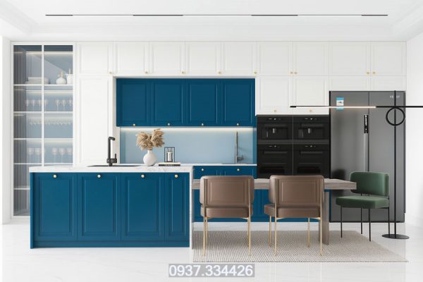 tủ bếp sơn, cánh panel đẹp hiện đại