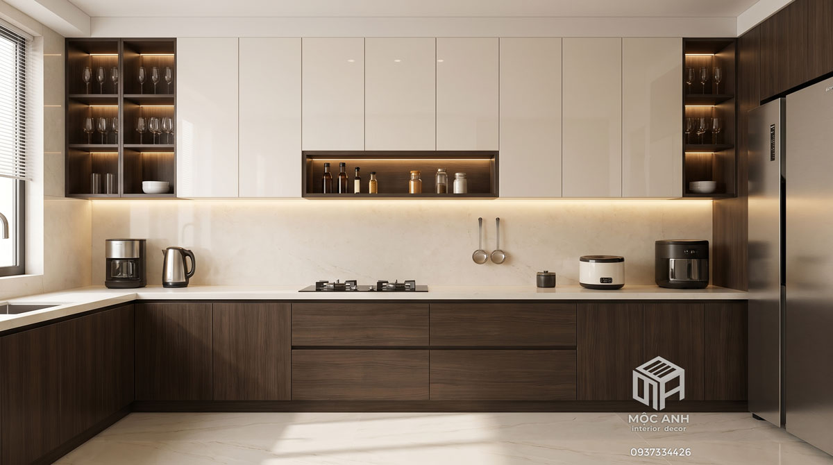 tủ bếp Acrylic cao cấp, sang trọng