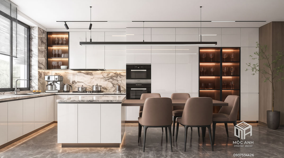 tủ bếp Acrylic cao cấp, sang trọng
