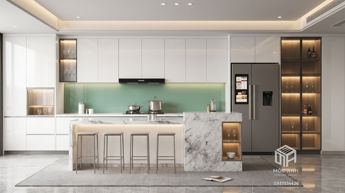 tủ bếp Acrylic cao cấp, sang trọng